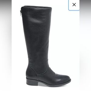 Steve Madden Jasper Leather Riding Boots with Stripes Zipper 8